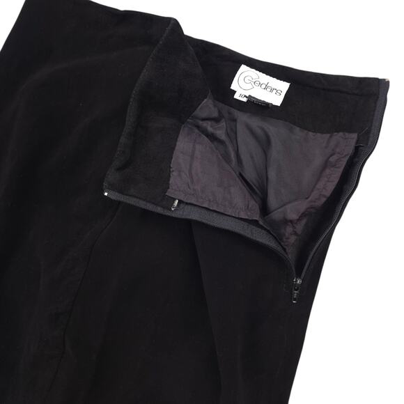 Vintage Cedars Skirt Womens 10 Black Leather Suede High Waist Pencil Midi 80s - Picture 4 of 9